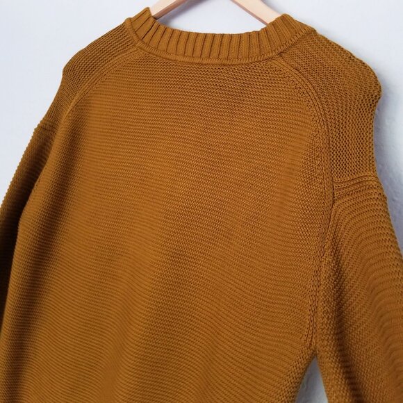 Everlane The Link-Stitch Crewneck Sweater XS Brass Brown 100% Cotton Jumper Top - Picture 12 of 15